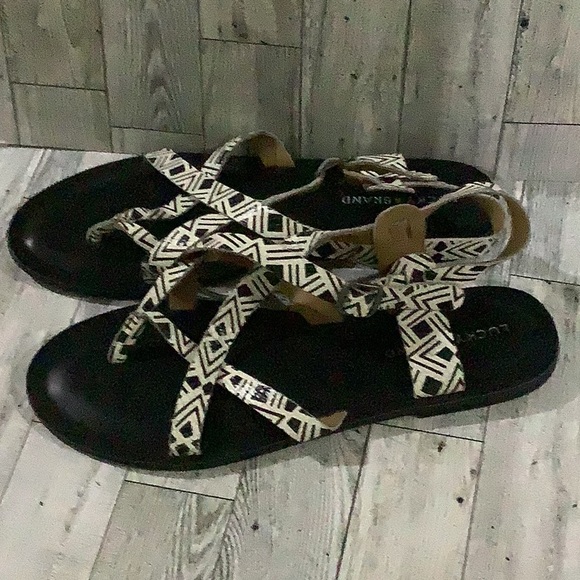 Lucky Brand Adinis Criss women’s Cross summer beach flat Sandals size 10 - Picture 3 of 4